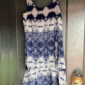 Blue and White Tie-Dye Sleeveless Dress size XS